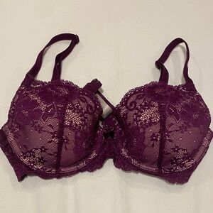 Lace Underwire Bra in Deep Plum - Women's Intimates